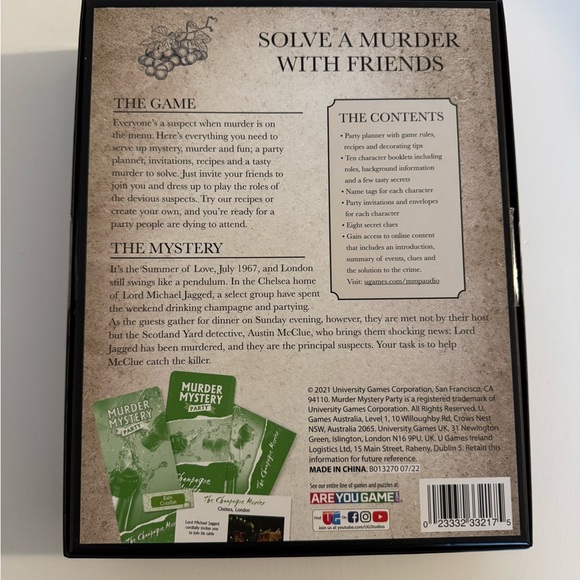 Murder Mystery Party Game - Champagne Murder - Picture 2 of 3